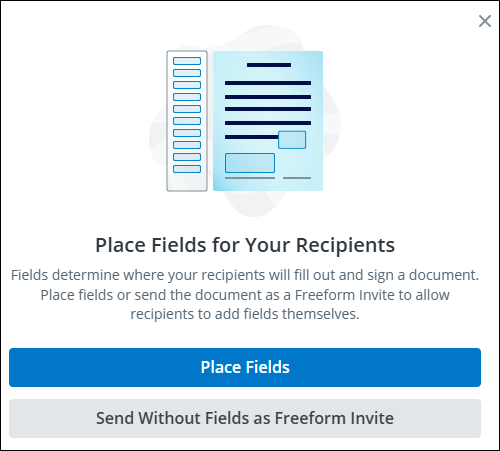Place fields for your recipients window